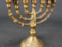 Brons/messing menora - afbeelding 2 van  5