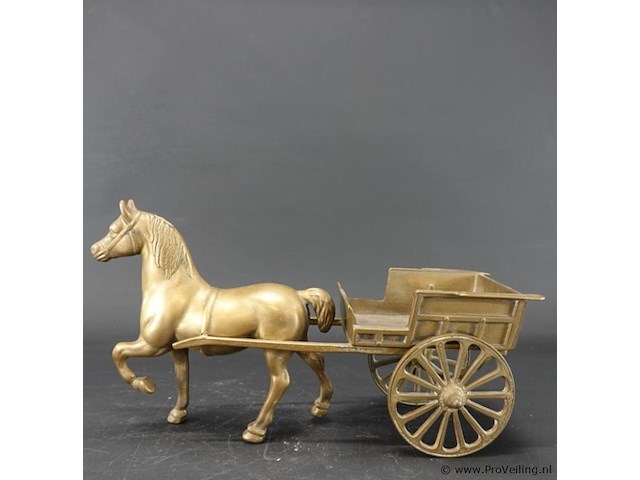 Brons/messing paard en wagen - afbeelding 2 van  5