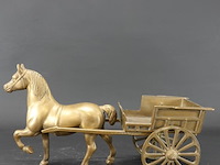 Brons/messing paard en wagen - afbeelding 2 van  5