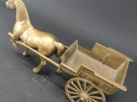 Brons/messing paard en wagen - afbeelding 3 van  5