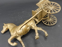 Brons/messing paard en wagen - afbeelding 4 van  5