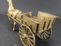 Brons/messing paard en wagen - afbeelding 5 van  5
