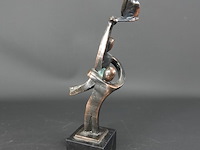 Bronzen beeld ammerlaan?. op marmeren basement - afbeelding 2 van  5