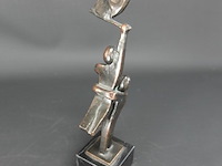 Bronzen beeld ammerlaan?. op marmeren basement - afbeelding 3 van  5