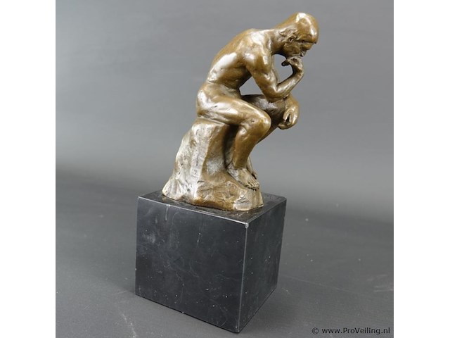 Bronzen beeld de denker naar rodin - afbeelding 4 van  5