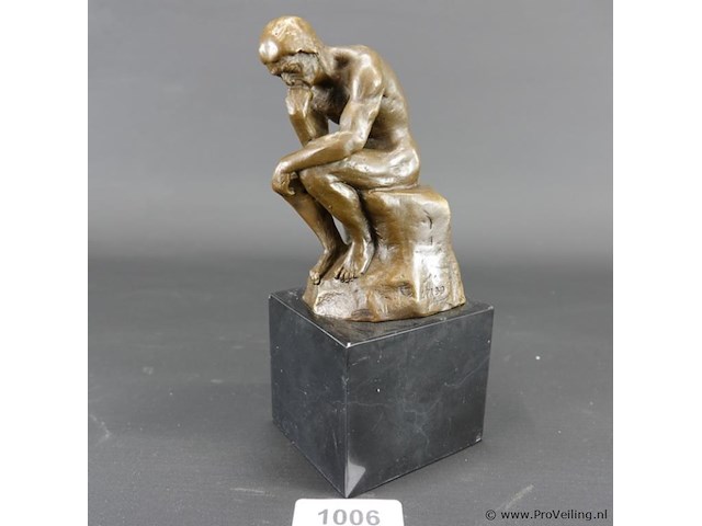 Bronzen beeld de denker naar rodin - afbeelding 1 van  5