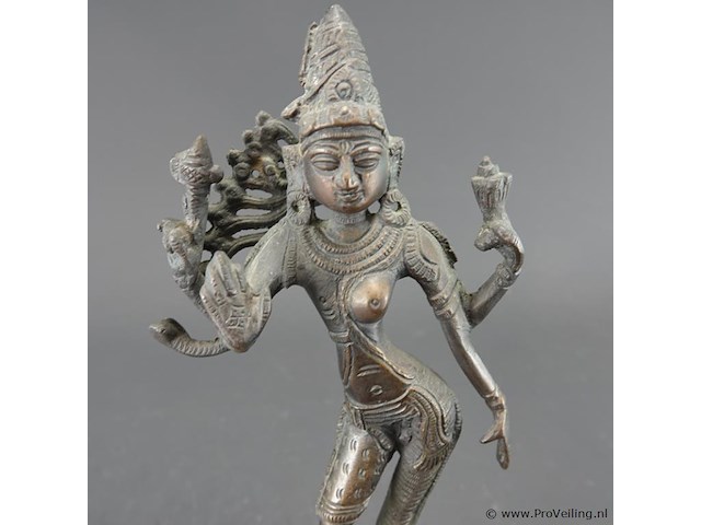 Bronzen beeld van ardhanarishvara - afbeelding 3 van  5