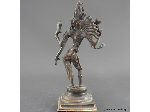 Bronzen beeld van ardhanarishvara - afbeelding 4 van  5