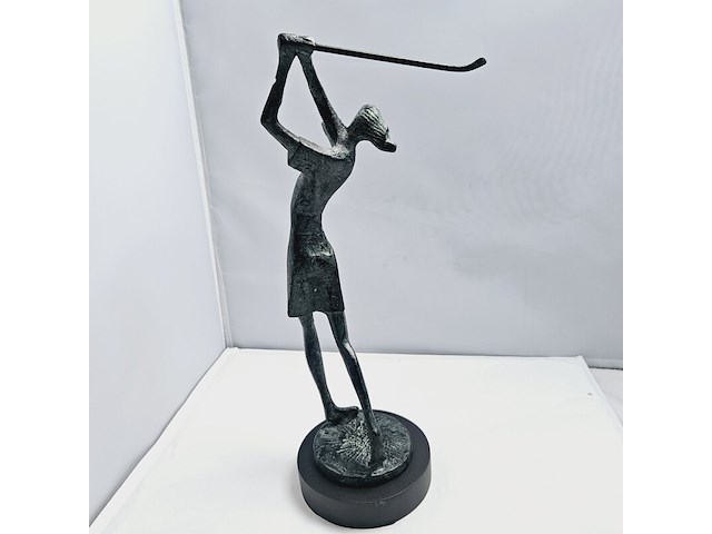 Bronzen figurine vrouwelijke golfer - afbeelding 2 van  5