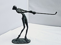 Bronzen figurine vrouwelijke golfer - afbeelding 1 van  5