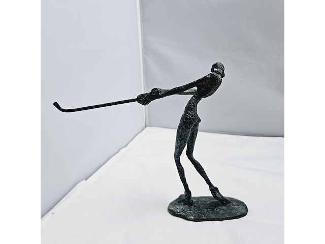Bronzen figurine vrouwelijke golfer - afbeelding 2 van  5