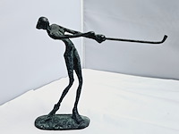 Bronzen figurine vrouwelijke golfer - afbeelding 1 van  5