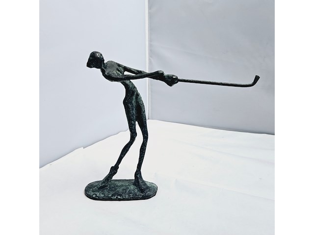 Bronzen figurine vrouwelijke golfer - afbeelding 1 van  5