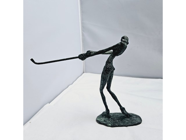 Bronzen figurine vrouwelijke golfer - afbeelding 5 van  5