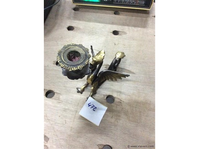 Bronzen kaarsenhouder draak - afbeelding 1 van  3