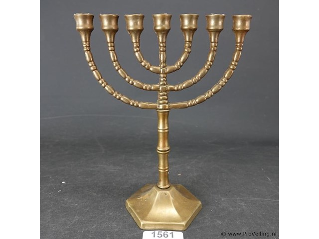 Bronzen menora - afbeelding 1 van  5