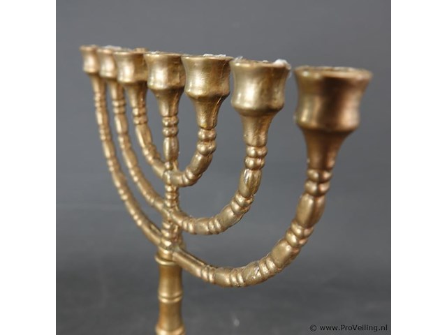 Bronzen menora - afbeelding 3 van  5