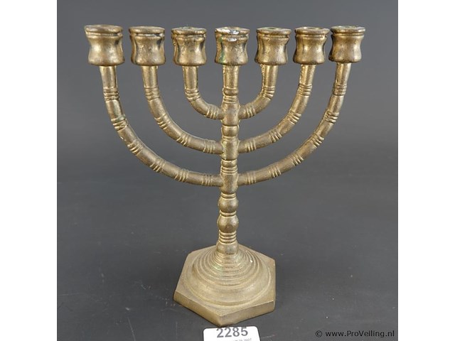 Bronzen menora - afbeelding 1 van  5
