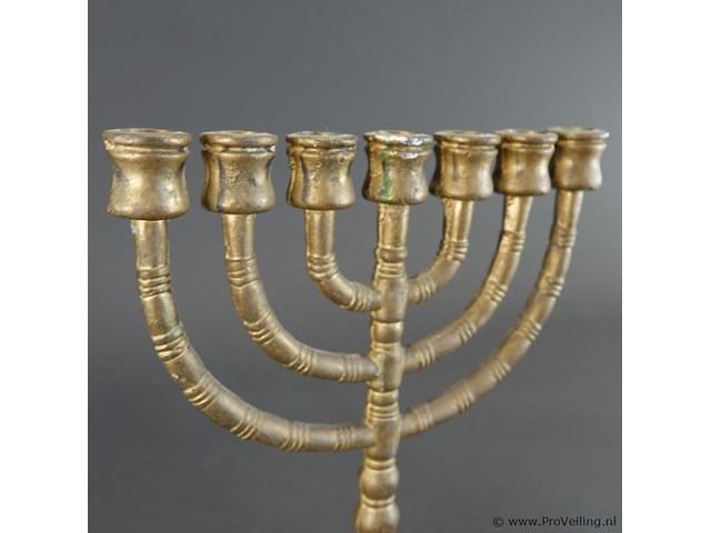 Bronzen menora - afbeelding 3 van  5