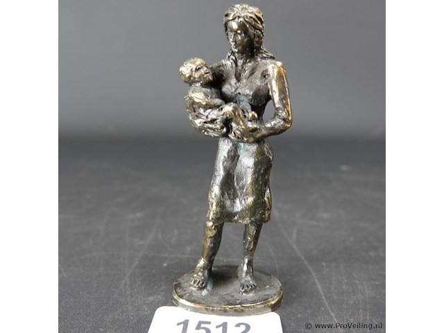 Bronzen moeder met kind - afbeelding 1 van  5