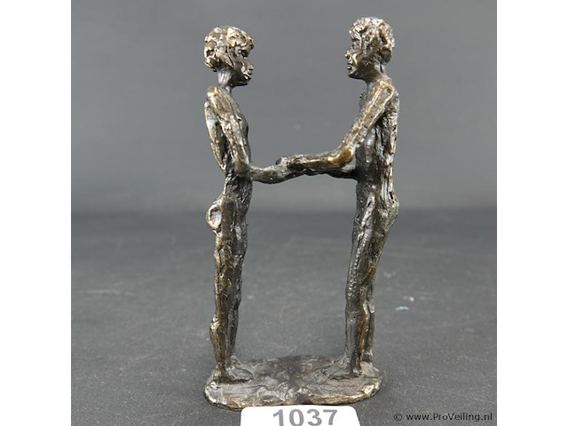 Bronzen sculptuur getiteld "couple amoureux" waarschijnlijk van astrid veldhuyzen-koppen - afbeelding 1 van  5