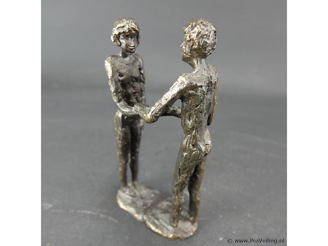Bronzen sculptuur getiteld "couple amoureux" waarschijnlijk van astrid veldhuyzen-koppen - afbeelding 2 van  5