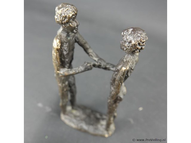 Bronzen sculptuur getiteld "couple amoureux" waarschijnlijk van astrid veldhuyzen-koppen - afbeelding 3 van  5