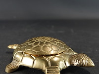 Bronzen/koperen schildpad als dekseldoos - afbeelding 3 van  5