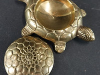 Bronzen/koperen schildpad als dekseldoos - afbeelding 4 van  5