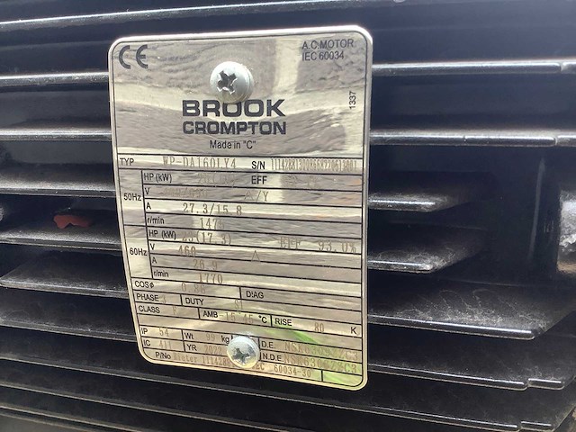 Brook crompton wp-da160ly4 elektromotor - afbeelding 6 van  6