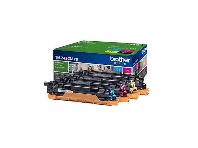 Brother tn243cmyk tonercartridge origineel zwart cyaan magenta geel - afbeelding 1 van  4