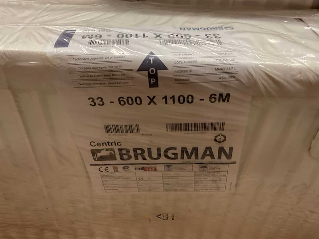 Brugman centric 600x1100mm 6m t33 radiator - afbeelding 3 van  3