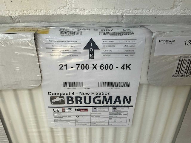 Brugman compact 4 paneelradiator (50x120 cm) - afbeelding 2 van  3
