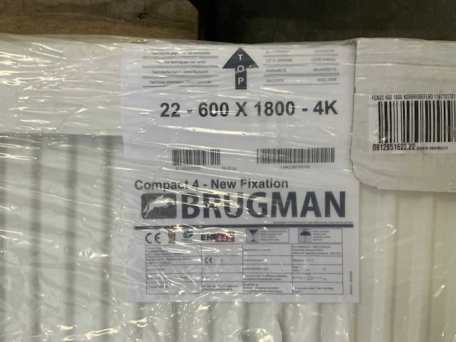 Brugman compact 4 radiator 180x60cm - afbeelding 3 van  4