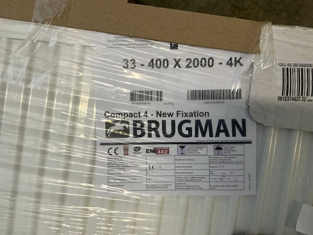 Brugman compact 4 (typ 33) radiator 200x40cm - afbeelding 3 van  5