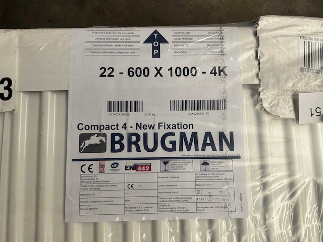Brugman radiator - 1000x600 mm. - afbeelding 3 van  3