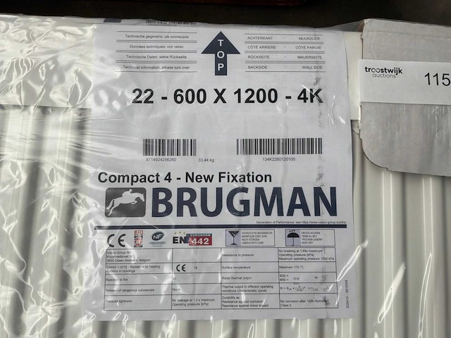 Brugman radiator - 1200x600 mm. - afbeelding 3 van  3