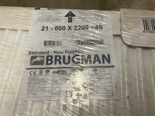 Brugman standard new fixation t21 600x2200mm 4s radiator - afbeelding 3 van  3