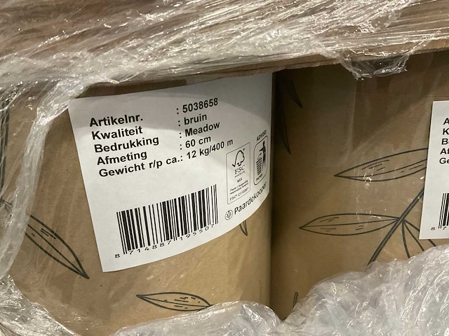Bruin meadow verpakkingpapier op rol (36x) - afbeelding 2 van  6