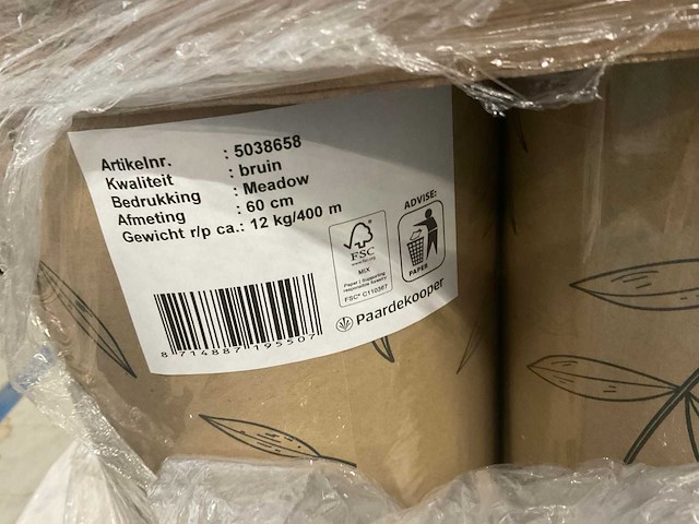 Bruin meadow verpakkingpapier op rol (36x) - afbeelding 3 van  6