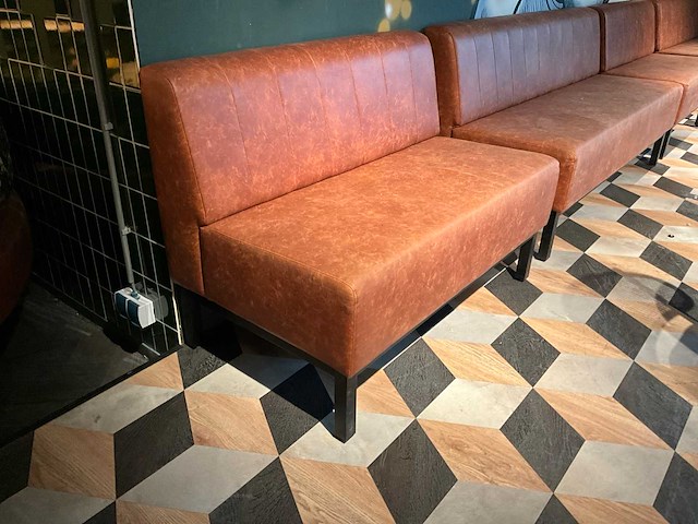 Bruin/zwart wand bank - afbeelding 2 van  3