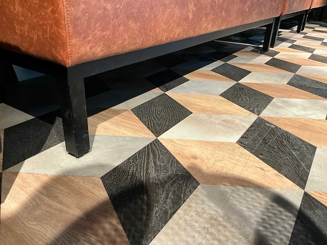 Bruin/zwart wand bank - afbeelding 3 van  3