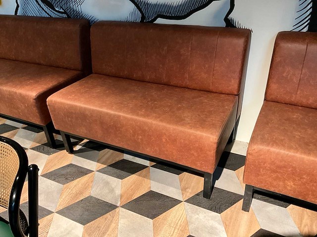 Bruin/zwart wand bank - afbeelding 2 van  4