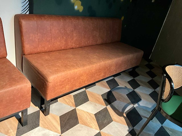 Bruin/zwart wand bank - afbeelding 2 van  3