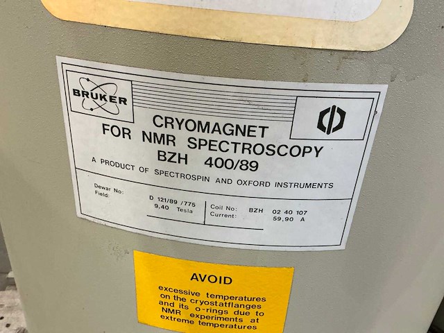 Bruker bzh 400/89 cryomagnet - afbeelding 3 van  7