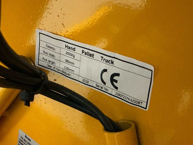 Bruss hand hydraulische palletwagen met weegsysteem - afbeelding 2 van  10