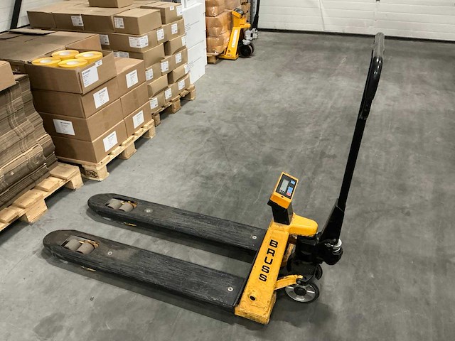 Bruss hand palletwagen met weegschaal - afbeelding 1 van  4