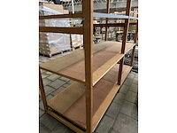 Bruynzeel - 12 meter houten magazijnstelling (15 staanders, 48 legborden) - afbeelding 3 van  6