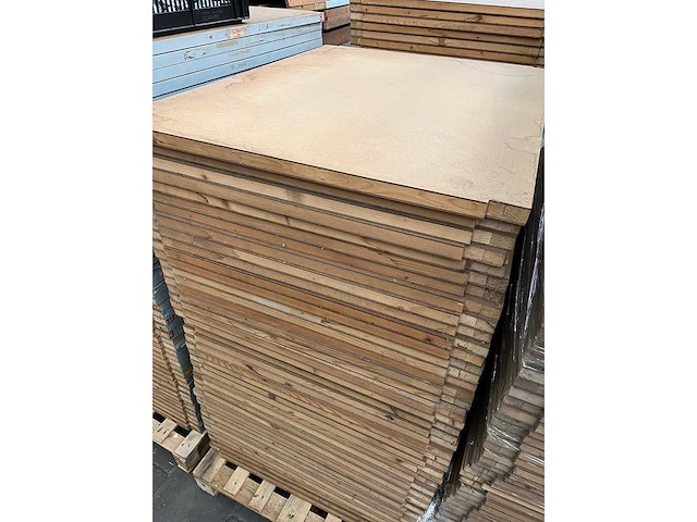 Bruynzeel - 12 meter houten magazijnstelling (15 staanders, 48 legborden) - afbeelding 5 van  6