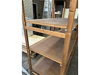 Bruynzeel - 12 meter houten magazijnstelling (15 staanders, 48 legborden) - afbeelding 4 van  6